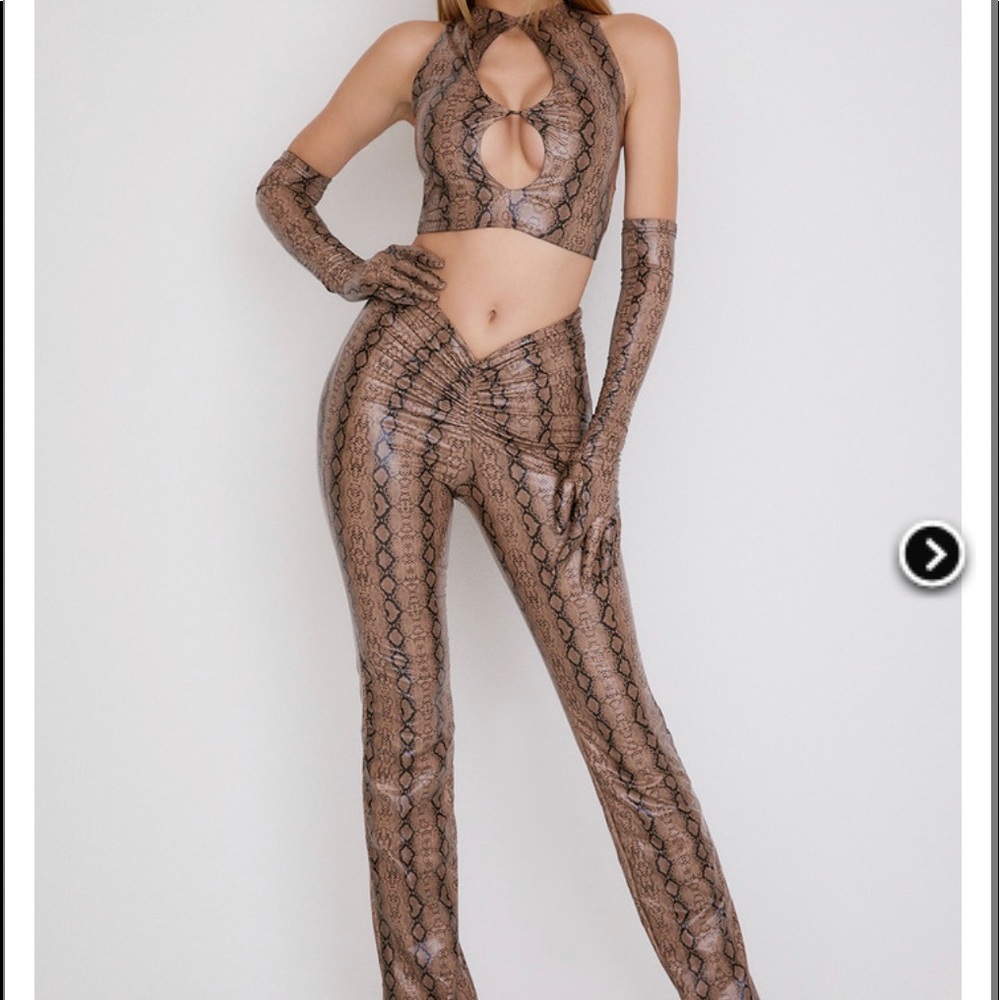 Mistress rocks Roam vegan snakeskin pants set xs/s